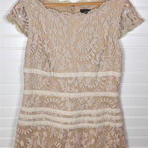 Adrianna Papell Beige Lace Dress US 12